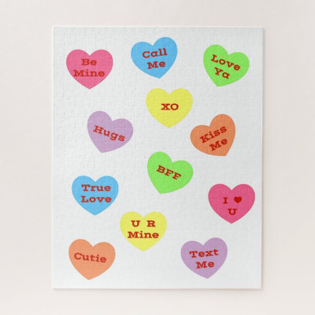 Rompecabezas de San Valentín Candy Hearts (Vertical)