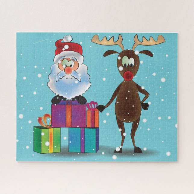 Rompecabezas de Santa y Reindeer (Horizontal)