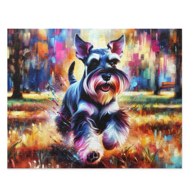 Rompecabezas de Schnauzer Miniatura: Zwergs de Sal (Miniature Schnauzer Puzzle: Salt and Pepper Zwergschnauzer Jigsaw)