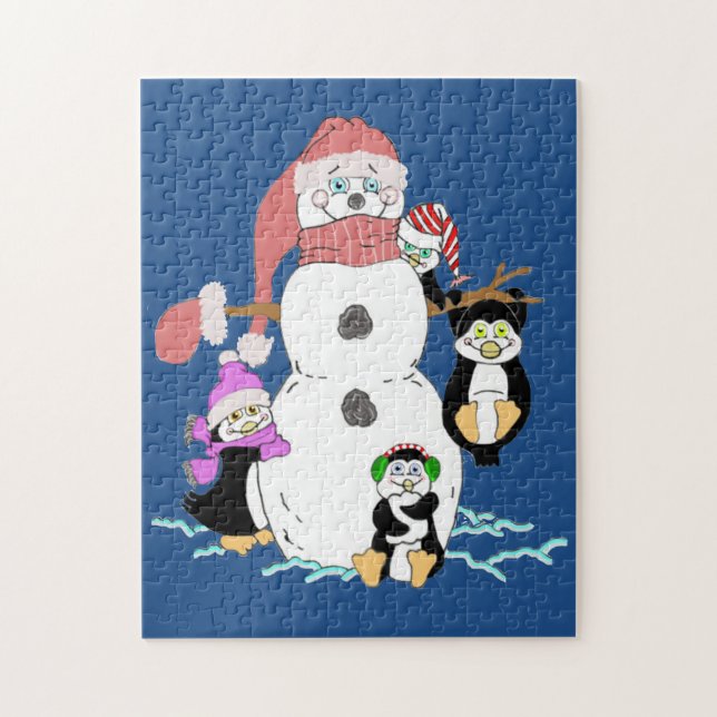Rompecabezas de Snowman y Pingüino (Vertical)