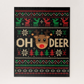 Rompecabezas de suéter feo de Navidad Oh Deer