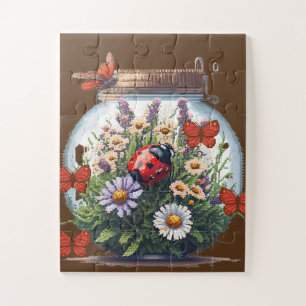 Rompecabezas de tarro con tema de píxeles