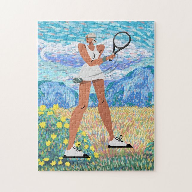 Rompecabezas de tenis para jugadora (Vertical)