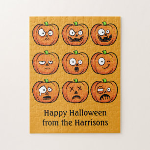 Rompecabezas de texto de Halloween Pumpkins person