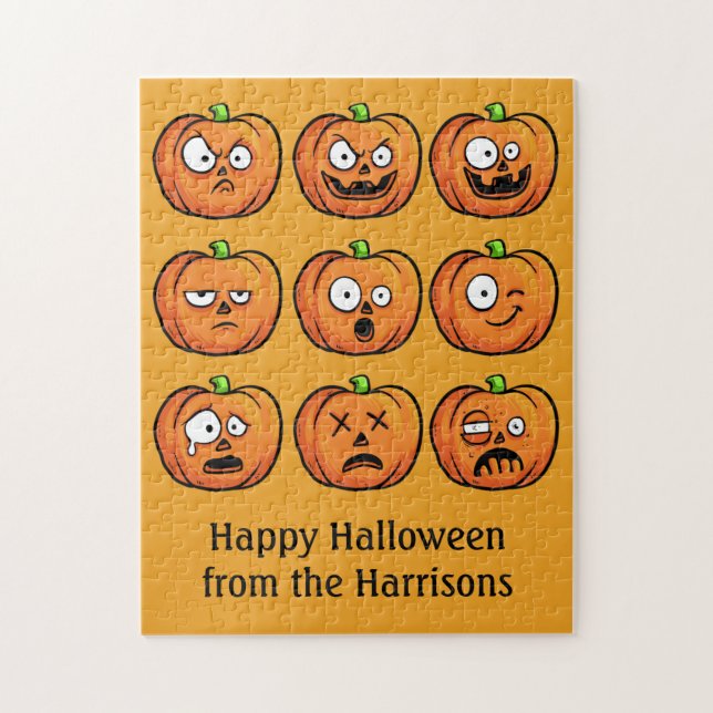 Rompecabezas de texto de Halloween Pumpkins person (Vertical)