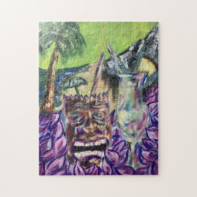 Rompecabezas de Tiki y Luau (Vertical)
