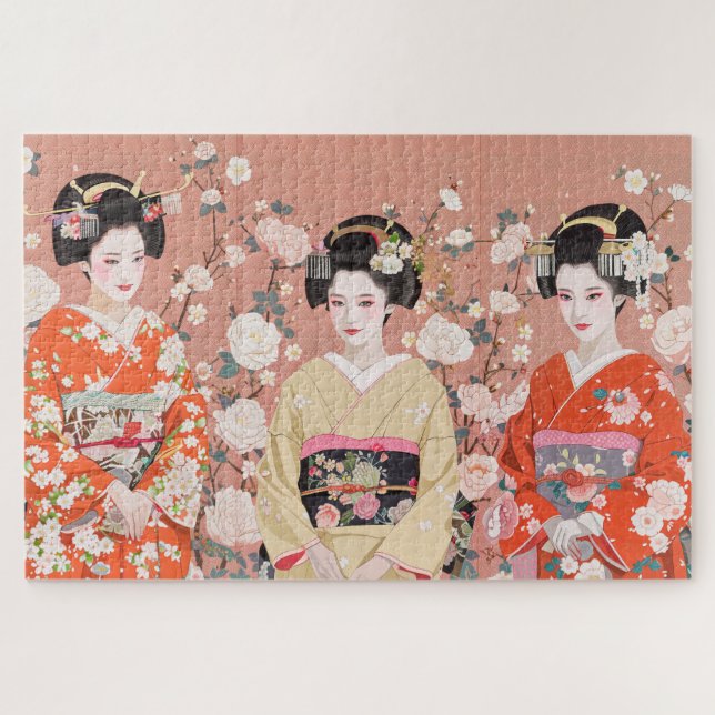Rompecabezas de tres Maikos de Kyoto (Horizontal)