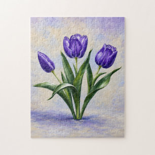Rompecabezas de Tulipanes Morados