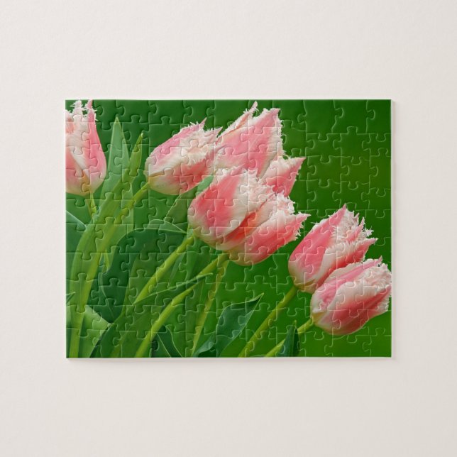 Rompecabezas de Tulipanes Rosados (Horizontal)