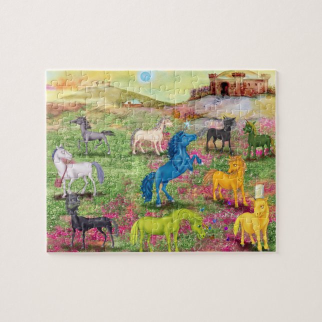 Rompecabezas de Unicornio en el Cuerno metalizado (Horizontal)