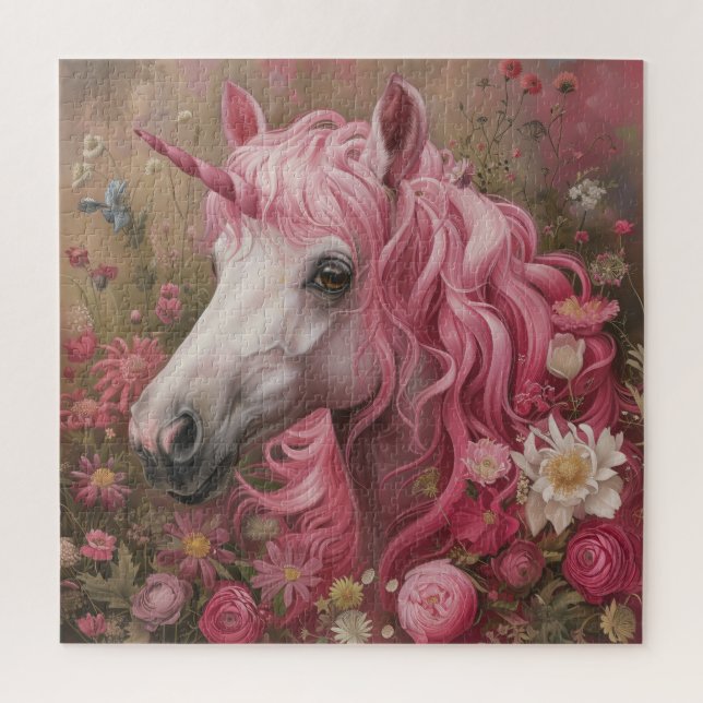 Rompecabezas de Unicornio rosa (Vertical)