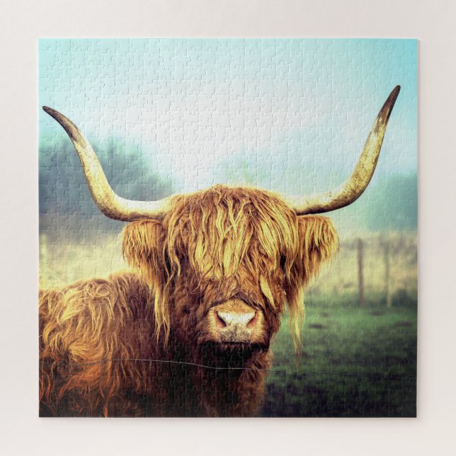 Rompecabezas de vaca de cuerno largo (Vertical)