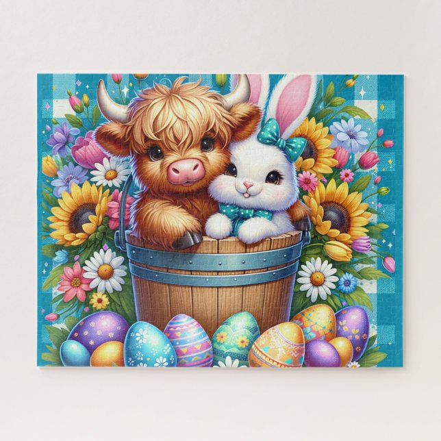 Rompecabezas de Vaca de Highland de Pascua (Horizontal)