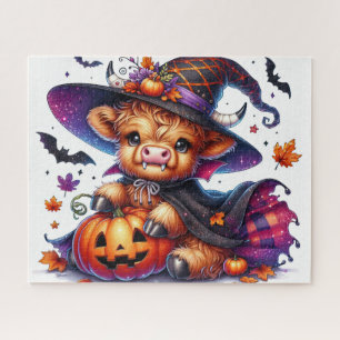 Rompecabezas de Vaca de las Highlands de Halloween