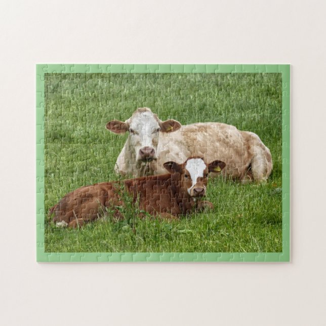 Rompecabezas de vaca y ternera (Horizontal)