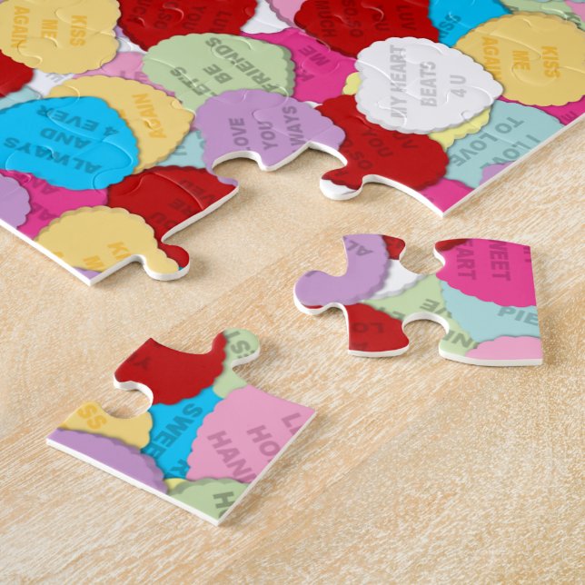Rompecabezas de Valentines Candy Hearts-Jigsaw (Lado)