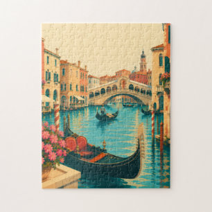 Rompecabezas de Venecia Italia Puente Rialto Gondo