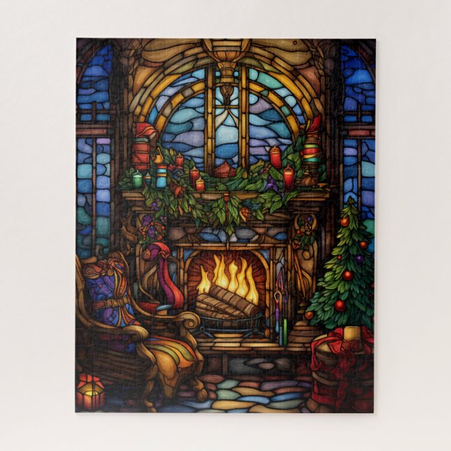 Rompecabezas de vidrio contenido para navidades (Vertical)