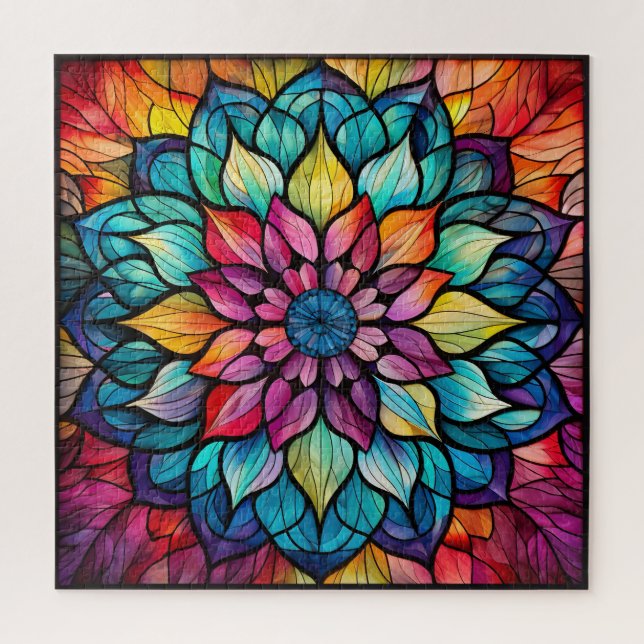 Rompecabezas de vidrio manchado de Mandala (Vertical)