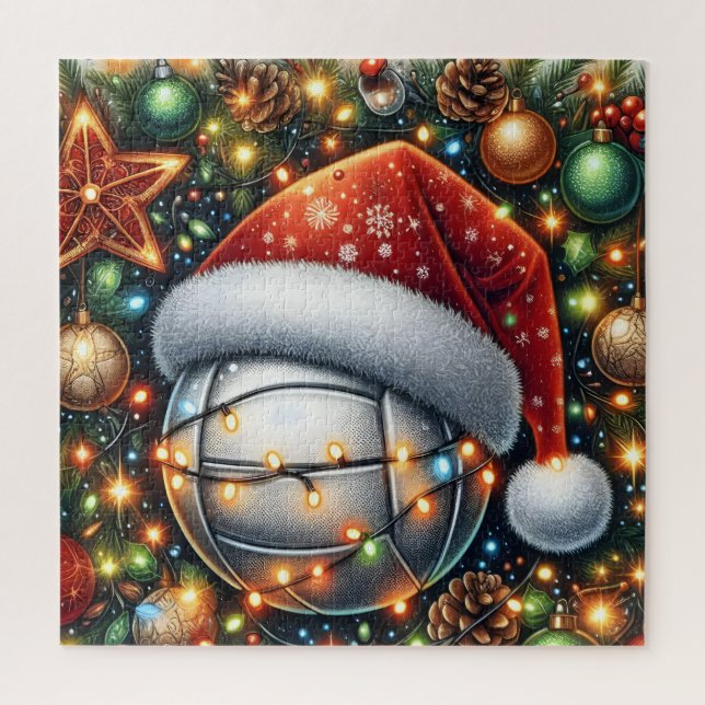 Rompecabezas de voleibol de Santa Hat (Vertical)