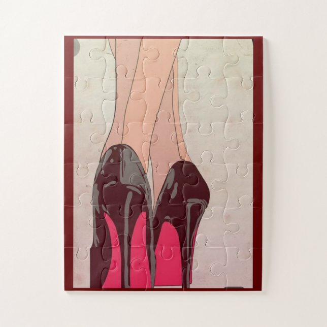 Rompecabezas de zapatos rojos (Vertical)