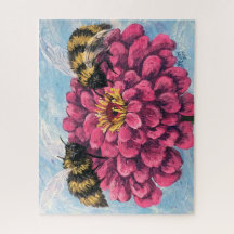 Rompecabezas de Zinnia y Abejas