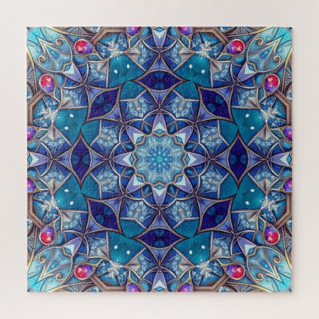 Rompecabezas decorativo azul (Vertical)