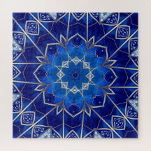 Rompecabezas decorativo azul