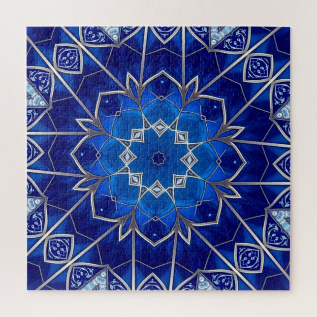 Rompecabezas decorativo azul (Vertical)