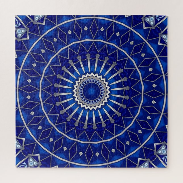 Rompecabezas decorativo azul (Vertical)