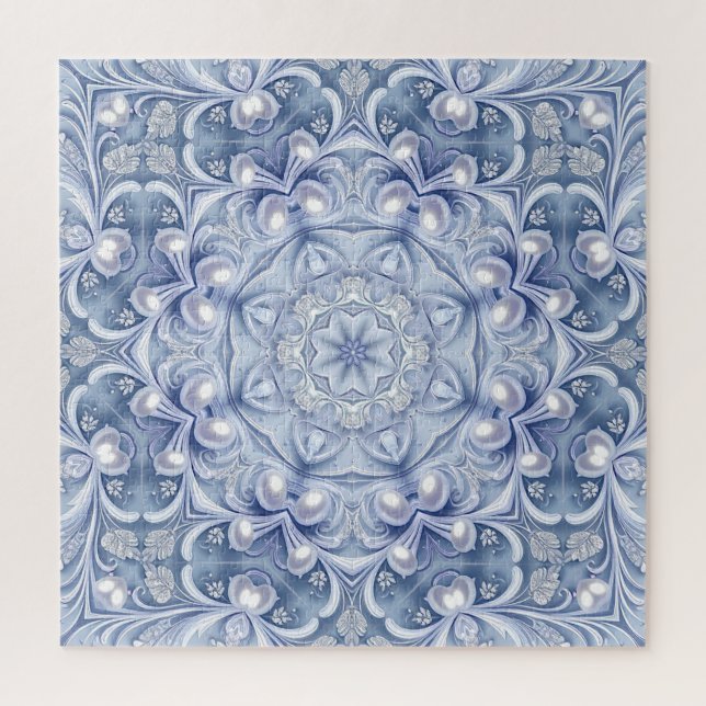 Rompecabezas decorativo azul (Vertical)
