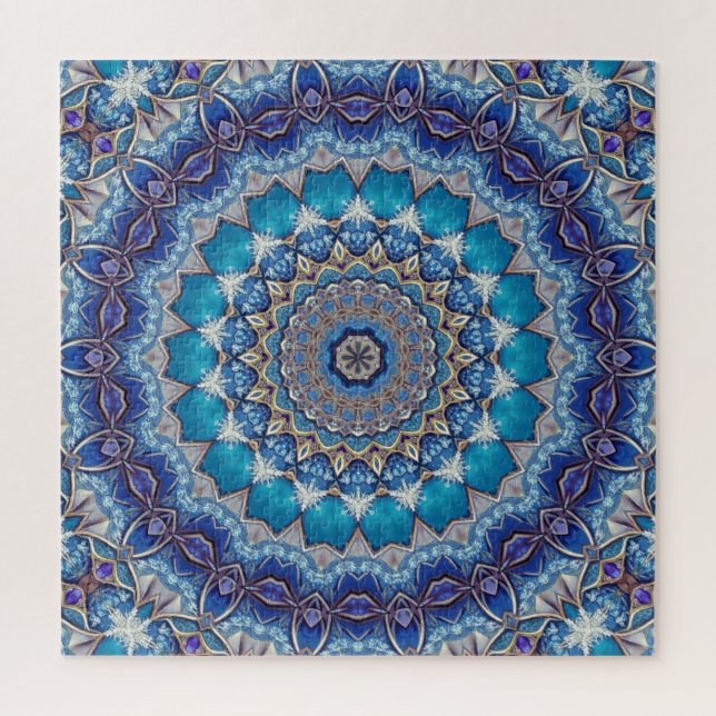 Rompecabezas decorativo azul (Vertical)