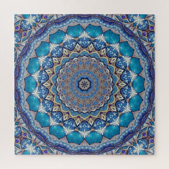Rompecabezas decorativo azul (Vertical)