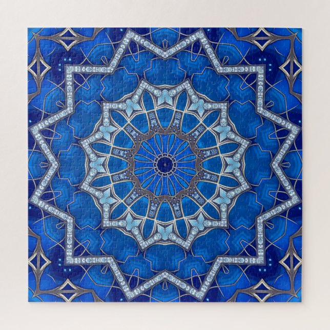 Rompecabezas decorativo azul (Vertical)