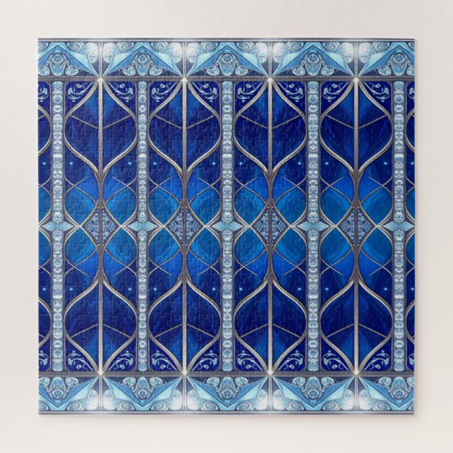 Rompecabezas decorativo azul (Vertical)