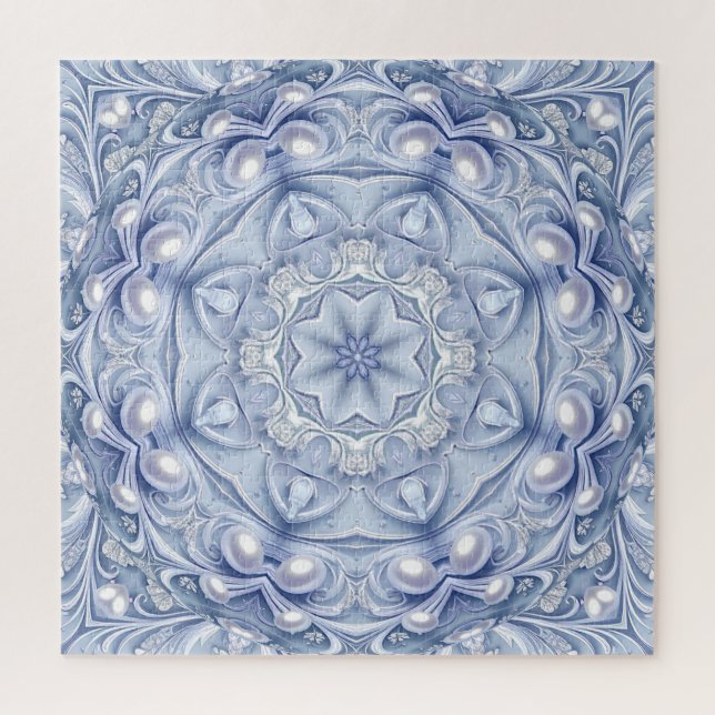 Rompecabezas decorativo azul (Vertical)