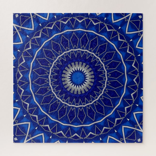Rompecabezas decorativo azul (Vertical)