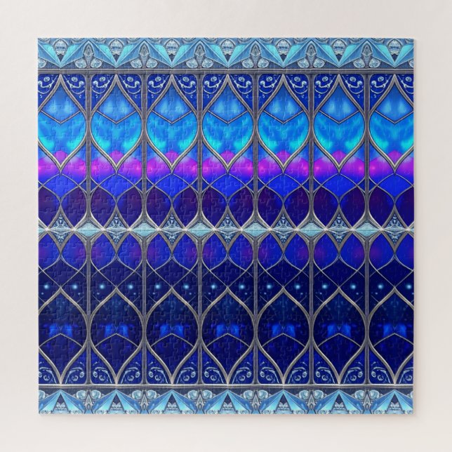 Rompecabezas decorativo azul (Vertical)