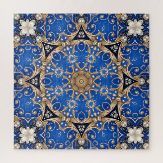 Rompecabezas decorativo de oro azul