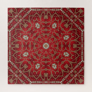 Rompecabezas decorativo rojo