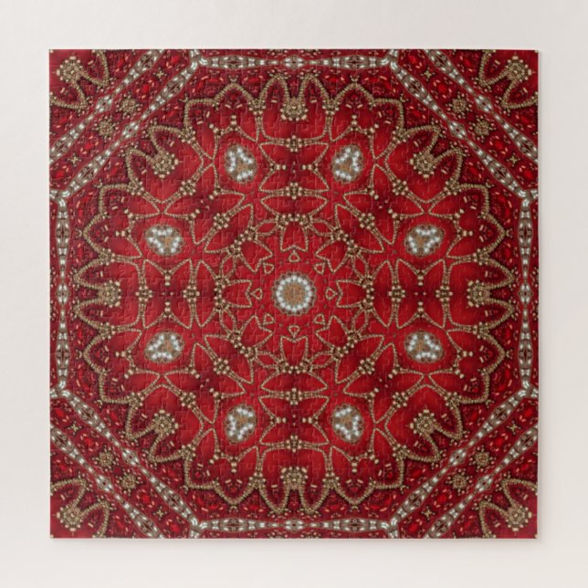 Rompecabezas decorativo rojo (Vertical)