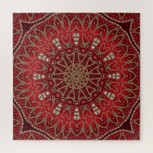 Rompecabezas decorativo rojo
