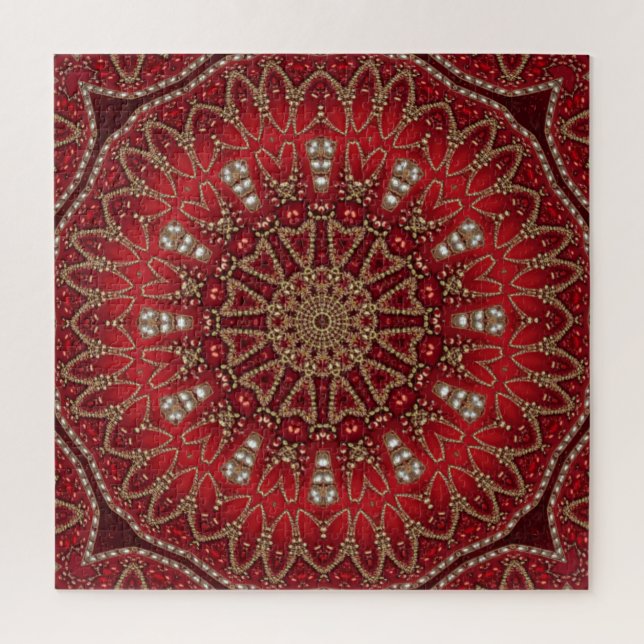 Rompecabezas decorativo rojo (Vertical)