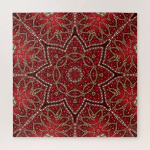 Rompecabezas decorativo rojo