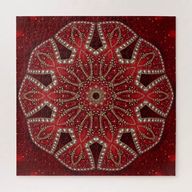 Rompecabezas decorativo rojo (Vertical)
