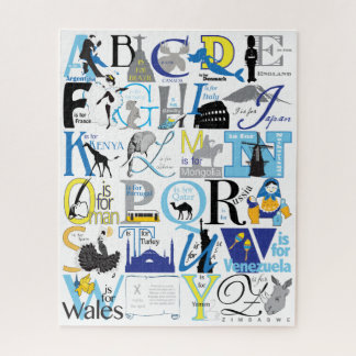 Rompecabezas del alfabeto de viaje 16x20 para pers