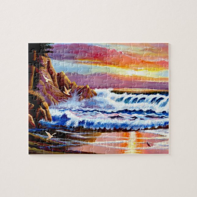 Rompecabezas del amanecer en la playa (Horizontal)