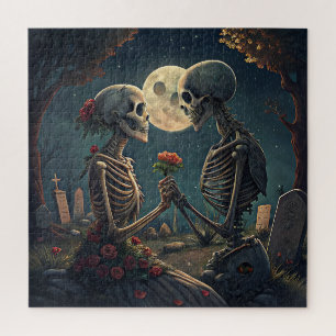 Rompecabezas del amor en Skeleton de Halloween