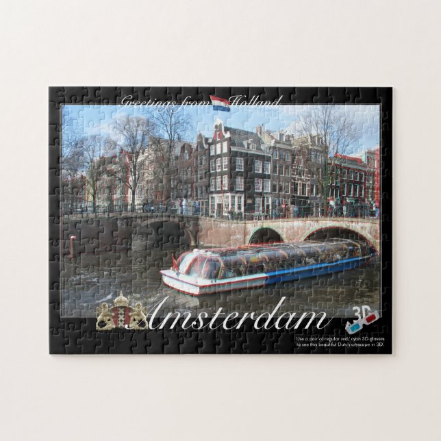 Rompecabezas del anáglifo de Amsterdam Holanda 3D (Horizontal)