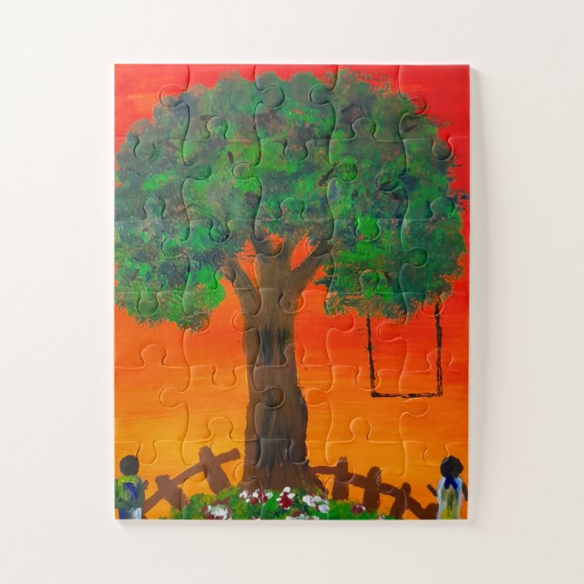 Rompecabezas del árbol de la hora dorada (Vertical)